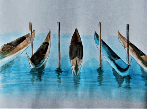 gondola row watercolor painting kit & video lesson