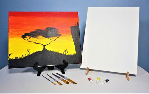 african savannah acrylic painting kit & video lesson