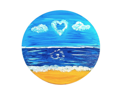 beach love tabletop trinket box art painting kit & video lesson