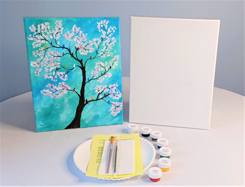 Birds In Bloom Acrylic Painting Kit & Video Lesson