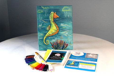 paint by colors -  bubbles the seahorse acrylic painting kit