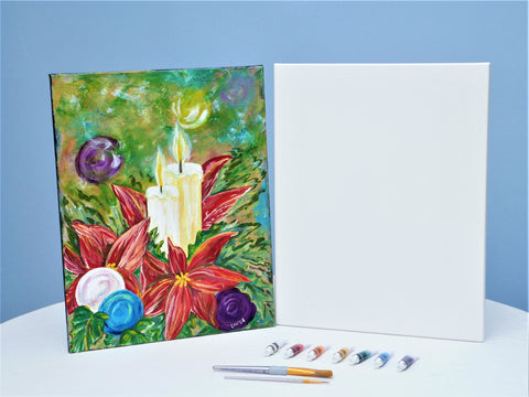candlelight memories acrylic painting kit & video lesson