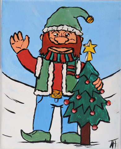 lumberjack elf acrylic painting kit & video lesson