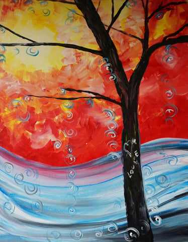 fire and ice acrylic painting kit & video lesson