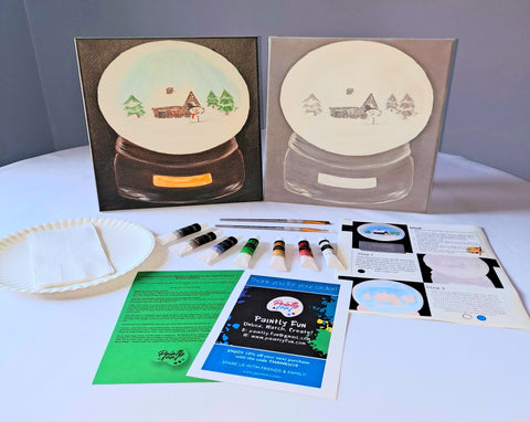 paint by colors - home away from home snowglobe acrylic painting kit