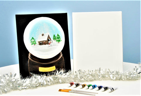 home away from home snowglobe acrylic painting kit & video lesson