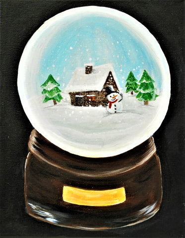 home away from home snowglobe acrylic painting kit & video lesson