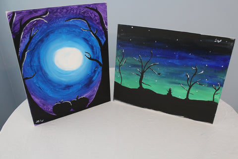 "skylight" duo set -  acrylic painting kits & video lesson