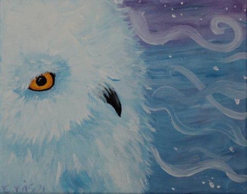 tote bags - acrylic painting kit & video lesson (s-z) snow owl