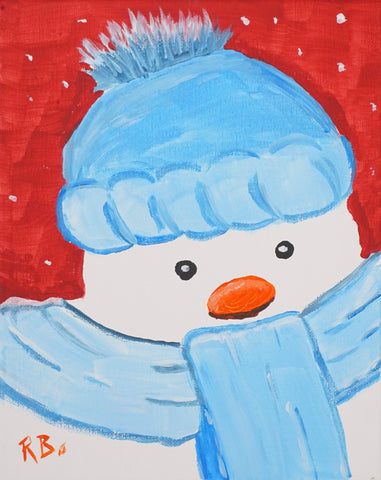 the chilly snowman acrylic painting kit & video lesson