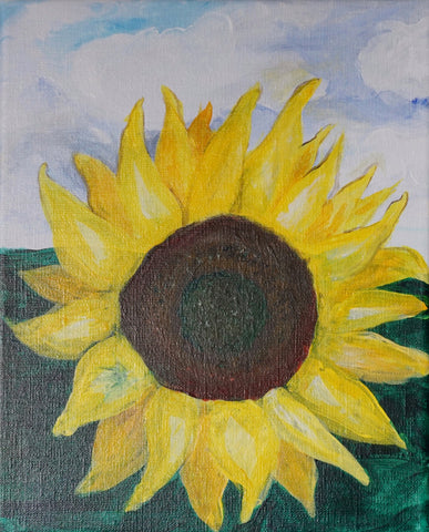 5 person paint party kit - 8x10 kit - acrylic painting kit & video lesson the happy sunflower