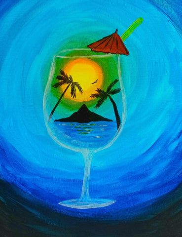tropical dreams acrylic painting kit & video lesson