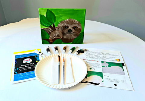 paint by colors - little zofia sloth acrylic painting kit